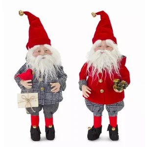 Melrose International 80245DS - Festive Santa and Elf Duo - 25.5H Resin and Polyester