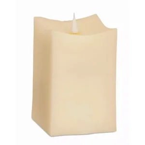 Melrose International 62780DS - Set of 2 Simplux Squared Moving Flame Candles - 3.5"x5"