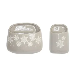 Melrose International 80219DS - Set of 2 Holiday Stoneware Wall Pockets