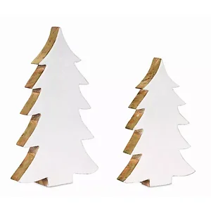 Melrose International 80255DS - Wooden Decorative Trees (Set of 2) - 11H & 14.5H