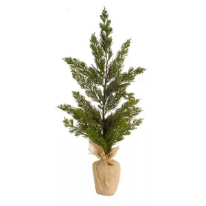 Melrose International 68675DS - Set of 4 Mini Pine Trees - 23" H in Burlap Base