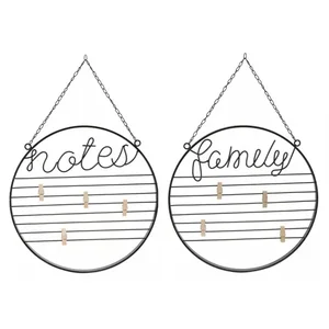 Melrose International 78294DS - Set of 2 Family and Notes Boards - 15.75" Iron