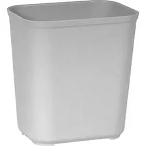Rubbermaid FG254300GRAY - Commercial 28 Quart Fire Resistant Wastebasket - 7 gal Capacity - Rectangular - Yes - Heat Resistant, Impact Resistant, Rust Resistant, Rounded Corner, Long Lasting, Chip Resistant, Dent Resistant, Scratch Resistant - 15.5 Height x 14.5 Width x 10.5 Depth - Thermoset Polyester, Fiberglass - Gray - 1 Each