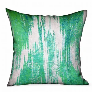 Plutus Brands PBDUO115-2020-DP - Green Ikat Luxury Throw Pillow - Indoor/Outdoor 20" x 20"