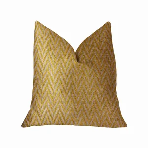 Plutus Brands PBRA2319-1220-DP - Luxury Yellow and Beige Throw Pillow - 12" x 20"
