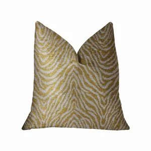 Plutus Brands PBRA2318-1616-DP - Plutus Oasis Waves Luxury Throw Pillow in Yellow and Beige
