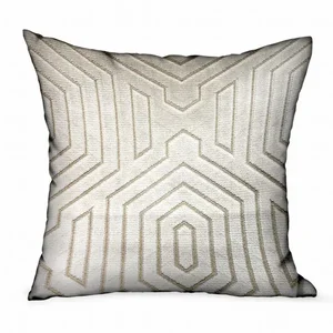 Plutus Brands PBRA2346-1220-DP - Luxury Gray Geometric Velvet Throw Pillow