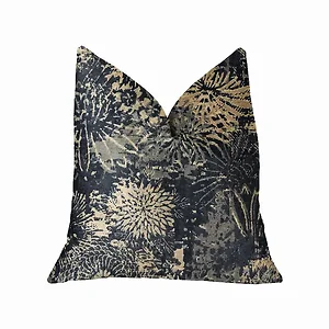 Plutus Brands PBRA2237-2030-DP - Luxurious Blue and Beige Throw Pillow - Handmade in USA