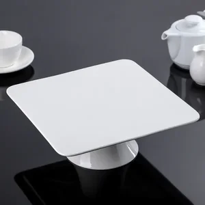 Wilmax WL-996133/1C - Elegant White Porcelain Cake Stand - 12" x 12" x 3.5"