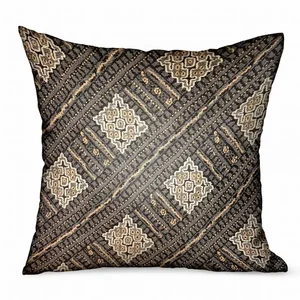 Plutus Brands PBRAO102-1818-DP - Charcoal Geometric Luxury Outdoor/Indoor Throw Pillow