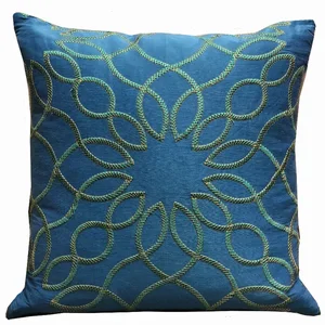 Plutus Brands PBRA2337-2424-DP - Calico Island Luxury Geometric Throw Pillow - Blue & Green