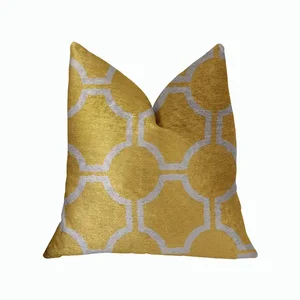 Plutus Brands PBRA2317-2026-DP - Honeycomb Yellow Beige Luxury Throw Pillow - 20" x 26"