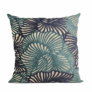 Plutus Brands PBRA2453-1818-DP - Plutus Blue Plush Damask Luxury Throw Pillow 18"x18"