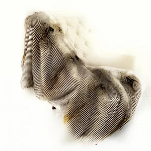 Plutus Brands PBSF1516-6096-TC - Luxurious Handmade Gray, Beige and Gold Throw Blanket