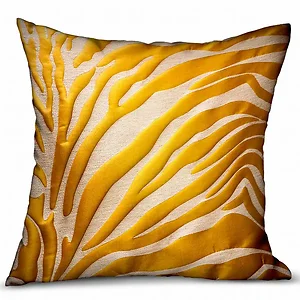 Plutus Brands PBRA2341-1616-DP - Orange Zebra Motif Luxury Throw Pillow - 16" x 16"
