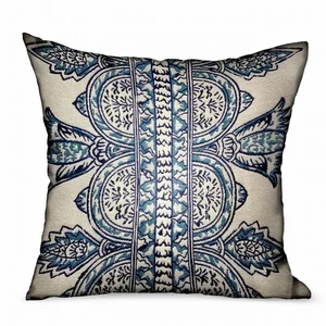 Plutus Brands PBRAO113-2222-DP - Plutus Aristocratic Floret Blue Paisley Luxury Throw Pillow
