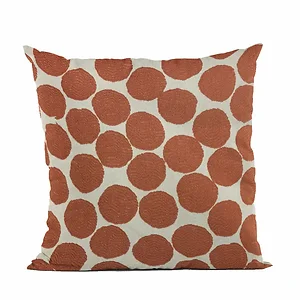 Plutus Brands PBRA2426-2424-DP - Plutus Luxury Throw Pillow - Red & Beige Dot, 24" x 24"