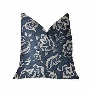 Plutus Brands PBRA2234-2222-DP - Luxury Blue and White Floral Throw Pillow - 22" x 22"