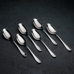 Wilmax WL-999102/6C - 8" Stainless Steel Dinner Spoon Set of 6 - Gift Boxed