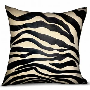 Plutus Brands PBRA2342-2424-DP - Luxury Black Zebra Animal Motif Throw Pillow