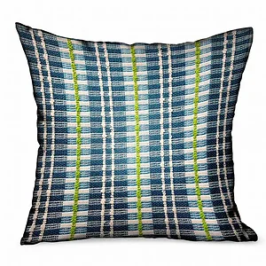 Plutus Brands PBRAO121-1818-DP - Luxury Blue Stripes Outdoor/Indoor Throw Pillow