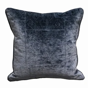 Plutus Brands PBRA2333-2036-DP - Plutus Bleu Velour Blue Luxury Pillow 20" x 36"