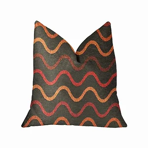 Plutus Brands PBRA2305-1220-DP - Plutus Serenity Gray & Orange Luxury Throw Pillow