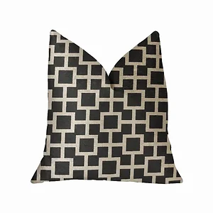 Plutus Brands PBRA2251-2030-DP - Plutus Petunia Geometric Black and White Throw Pillow