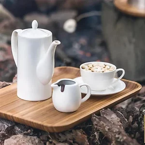 Wilmax WL-555057 - Elegant 15-Piece Coffee Entertaining Set with Bamboo Tray