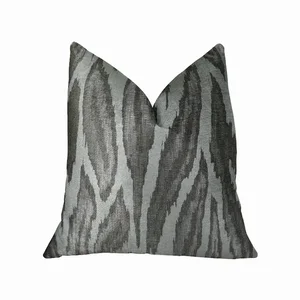 Plutus Brands PBRAZ396-2020-DP - Luxurious Gray Silver Ivory Handmade Pillow - 20" x 20"