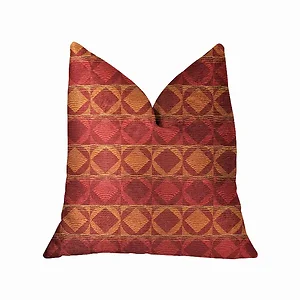 Plutus Brands PBRA2210-2036-DP - Luxury Red and Orange Geometric Throw Pillow