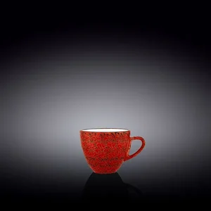 Wilmax WL-667233/A - Vibrant Set of 6 Red 3 FL OZ Cups | Artisan-Inspired