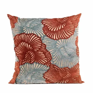 Plutus Brands PBRA2401-2424-DP - Luxurious Red and Blue Damask Throw Pillow - 24" x 24"