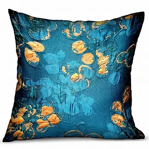 Plutus Brands PBRA2344-1818-DP - Elegant Blue Floral Luxury Throw Pillow