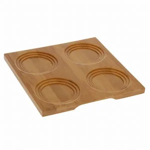 Wilmax WL-771013/A - Elegant Bamboo Serving Trays - Set of 10, 7.75" x 7.75"