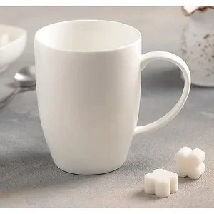 Wilmax WL-993018/A - Set of 6 Stylish White 16 oz Porcelain Mugs