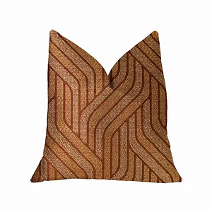 Plutus Brands PBRA2303-1220-DP - Geometric Orange Luxury Throw Pillow - Twin Overpass Design