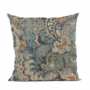 Plutus Brands PBRA2469-1616-DP - Luxury Blue Amazonian Damask Throw Pillow - 16" x 16"