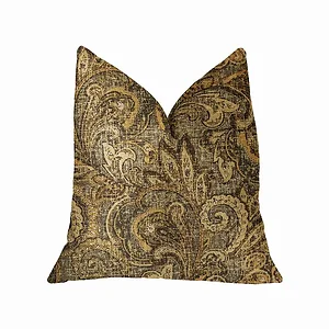 Plutus Brands PBRA2249-2026-DP - Luxury Damask Brown Throw Pillow - 20" x 26"