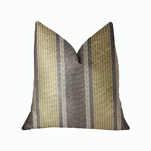 Plutus Brands PBRA2316-1616-DP - Chic Yellow and Gray Double-Sided Throw Pillow