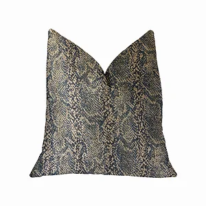 Plutus Brands PBRA2323-2036-DP - Plutus Exotic Phantom Blue & Gold Throw Pillow - Luxe Decor