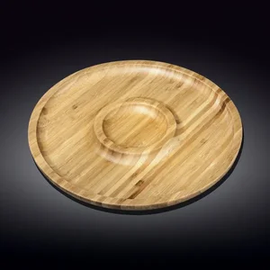 Wilmax WL-771048/A - Set of 3 Bamboo 2-Section Platters - 12 inch