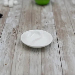 Wilmax WL-996049/A - Set of 12 Divided White Porcelain Soy Dishes - 9 cm