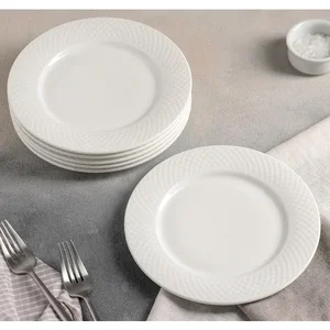 Wilmax WL-880100/A - Elegant Set of 6 White 8-Inch Dessert Plates