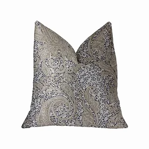 Plutus Brands PBRA2239-1818-DP - Beige Paisley Luxury Throw Pillow - Double Sided 18" x 18"
