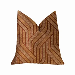 Plutus Brands PBRA2303-1818-DP - Stylish Orange Geometric Luxury Throw Pillow