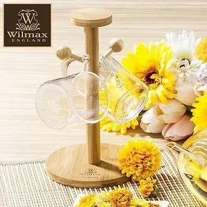 Wilmax WL-771014/A - Bamboo Mug Tree Stand - Set of 6, 8.25 x 5 Inches
