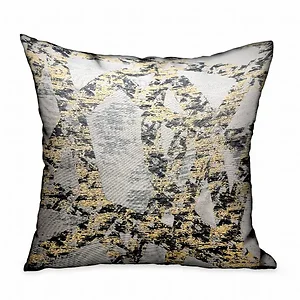 Plutus Brands PBRA2338-2424-DP - Luxurious Abstract Throw Pillow in Gold and Gray