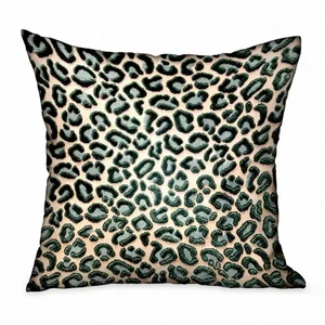 Plutus Brands PBRA2349-1220-DP - Luxury Cheetah Pattern Velvet Throw Pillow - Green