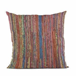 Plutus Brands PBRA2421-2020-DP - Plutus Multi-Color Red Sea Stripe Luxury Pillow 20x20